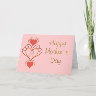 Hearts ornament and monogram Mother's Day Greeting