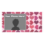 Hearts Pattern Customized Photo Card