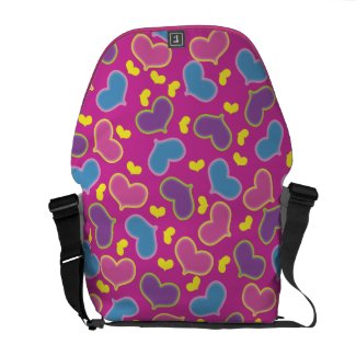 Hearts Pattern Pink Messenger Bag