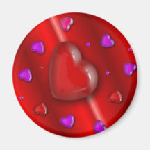 Hearts pattern refrigerator magnets