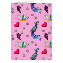 Hearts & Peacocks - Pink & Cyan Delight cards