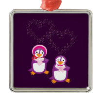 Hearts & Penguins Ornament ornaments