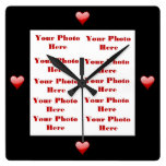 Hearts Photo Frame Wall Clock