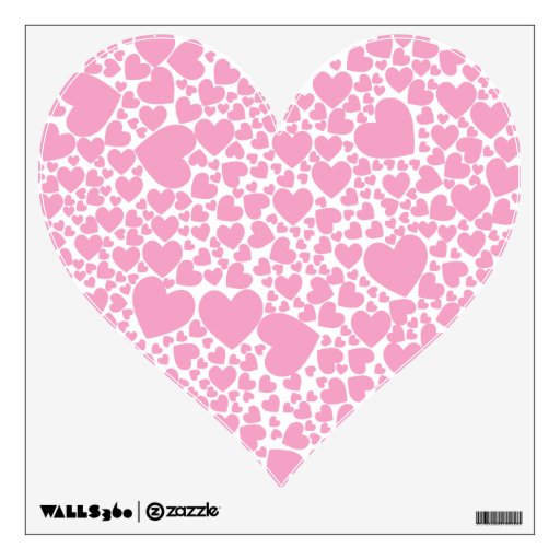 hearts pink decorative wall decal Zazzle