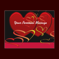 Hearts Postcards, Customizable
