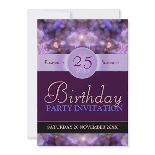 Hearts Purple Dreams Birthday Party Invitation invitation