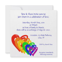 Hearts Rainbow Custom Invites