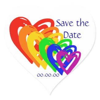 Hearts Rainbow sticker