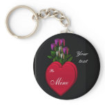 Hearts & Roses, Customizable Keychain