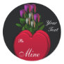 Hearts & Roses ,Customizable Round Stickers