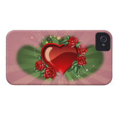 Hearts & Roses iPhone4 Case Case-Mate iPhone 4 Cases