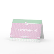 Hearts/Ruffles/Pacifier Congratulations New Baby cards