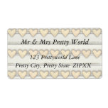Hearts, Satin and Ribbon Shipping Label