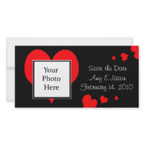 Hearts Save the Date Wedding Photo Card photo cards