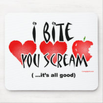 Hearts, Screams and Bitten Apple Mousepad mousepads