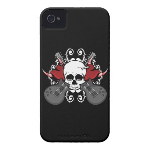 Hearts Skull Guitars Music iPhone 4 Case