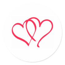 hearts round stickers