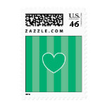 Hearts & Stripes Postage Stamps - Green Hearts & Stripes Postage Stamps - Green
