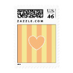 Hearts & Stripes Postage Stamps - Peach Hearts & Stripes Postage Stamps - Peach