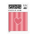 Hearts & Stripes Postage Stamps - Pink Hearts & Stripes Postage Stamps - Pink