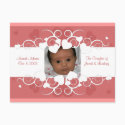 Hearts & Swirls Grunge Photo Birth Announcement postcards