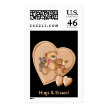 Hearts Teddy Bear Love Stamps