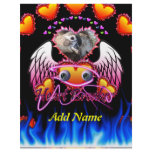 Hearts Trio in fire and angel wings Heart Breaker Customized Letterhead