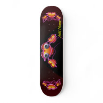 Hearts Trio with eyes in fire and angel wings Skateboard Deck
