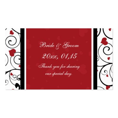 Hearts Valentine&#39;s Day Wedding Favor Tags Business Card Templates