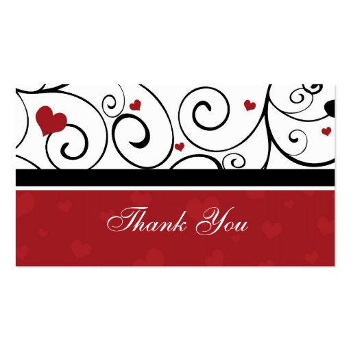 Hearts Valentine's Day Wedding Favor Tags Business Card Templates (back side)