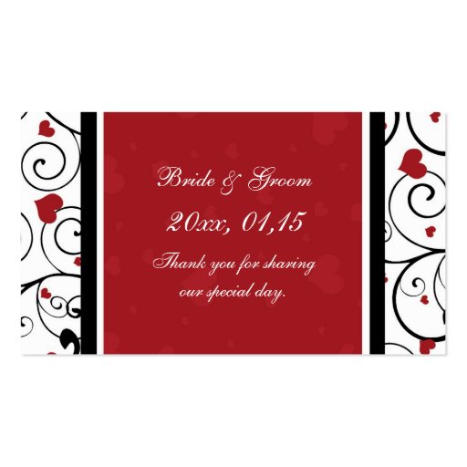 Hearts Valentine's Day Wedding Favor Tags Business Card Templates