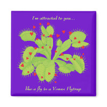 Hearts & Venus Flytrap Fridge Magnets