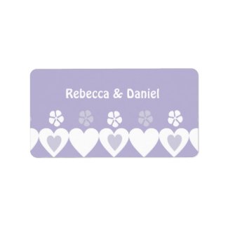 Hearts Wedding Favor Labels label
