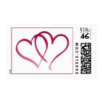 Red Hearts wedding postage stamp