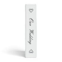 Hearts White Wedding Photo Album 3 Ring Binder