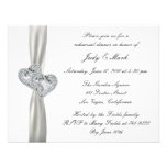Hearts White Wedding Rehearsal Dinner Invitation