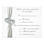 Hearts White Wedding Response Cards Custom Announcement