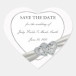 Hearts White Wedding Save The Date Stickers