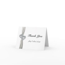 Hearts White Wedding Thank You Cards