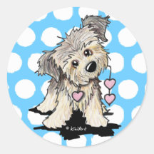 Heartstrings Border Terrier Round Sticker