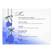 Heartstrings Dinner Menu cobalt Custom Invites