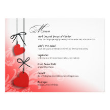 Heartstrings Dinner Menu red Invite