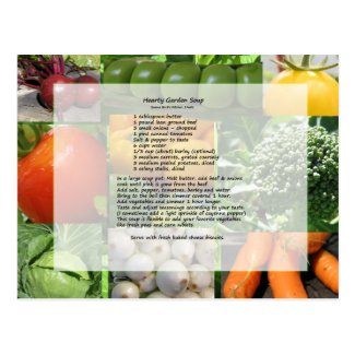 Hearty Garden Soup Recipe Postcard