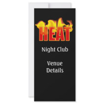 Heat Logo With Burning Flames Bookmark Club Promo Rack Card Design