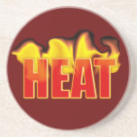 Heat Logo With Burning Flames Drink Coasters