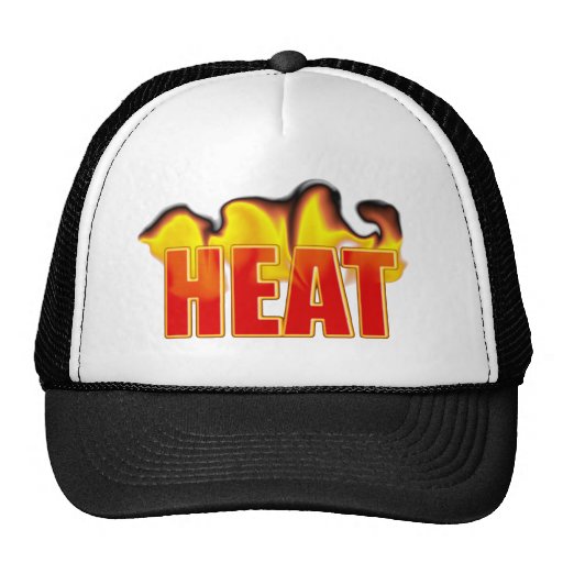 Heat Logo With Burning Flames Sports Team Club Hats