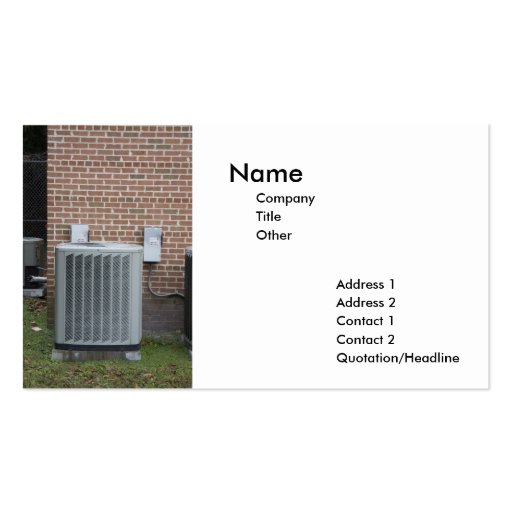 heat pump business card template (front side)
