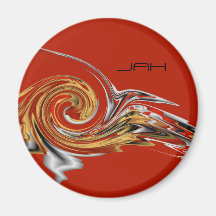 Heat Wave Art Monogram Magnet