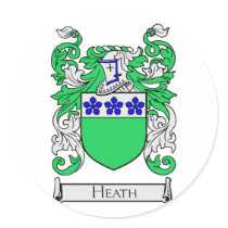 HEATH Coat of Arms stickers by familycrest HEATH Coat of Arms stickers