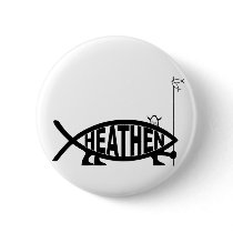 Heathen Fish Pinback Buttons